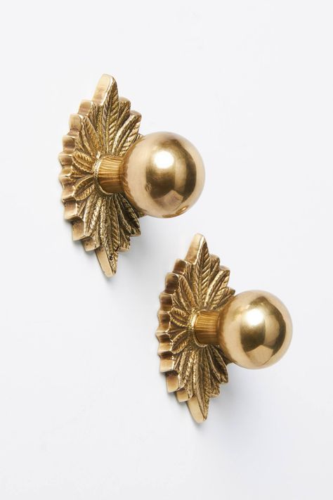 Demeter Knobs, Set of 2 | Anthropologie Unique Door Knobs, Vintage Cabinet Hardware, Brass Kitchen Hardware, Bathroom Knobs, Valley House, Raised House, Antique Knobs, Vintage Door Knobs, Brass Door Knobs