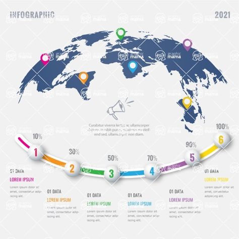 World Map Infographic Design, Infographic Map Design, Journey Map Design, World Map Infographic, Modern World Map, Map Infographic, Timeline Infographic Design, Location Pin, Infographic Map