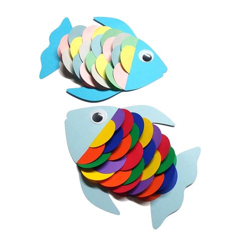 Fish Crafts For Adults, Paper Fish Decorations, Fish Making With Paper, How To Make Fish With Paper, Fish Diy Crafts, Paper Fish Craft For Kids, Diy Paper Fish, Fish Crafts For Kids, Paper Fish Craft