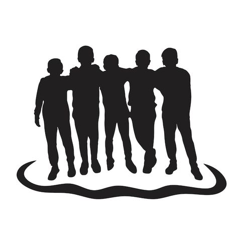 5 Boys Squad, Boys Friend Group, Friends Logo Icons, Group Friends Photos, Friends Silhouette, Silhouette Dance, Friends Vector, Squad Logo, Friends Logo