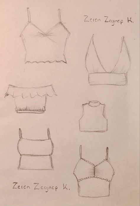 How To Draw Crop Tops Anime, Fashion Easy Drawing, Crop Top Designs Drawings, Fashion Drawings Easy, How To Draw A Crop Top, Top Drawings Sketch, Anime Crop Top Drawing, Crop Tops Drawing, Clothes Easy Drawing