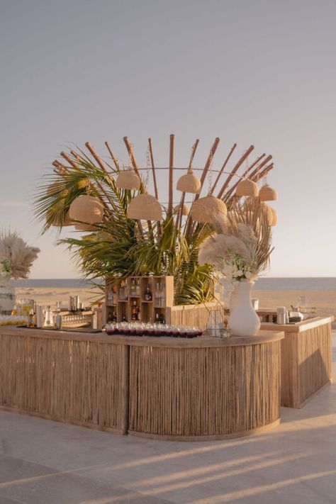 Boho Bar, Sunset Beach Weddings, Los Cabos Wedding, Dream Beach Wedding, Tiki Bar Decor, Beach Events, Popcorn Bar, Beach Cafe, Cabo Weddings