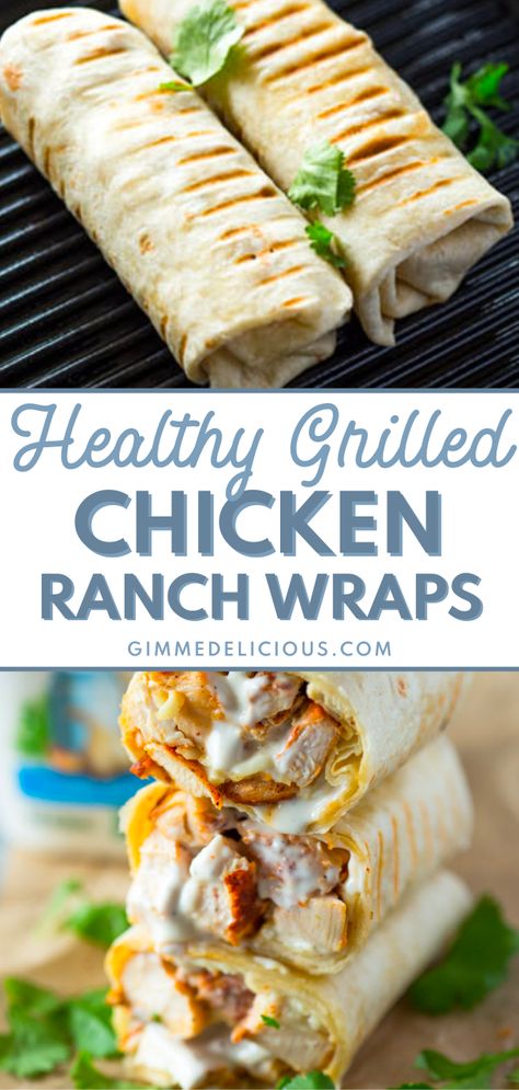 Chicken Ranch Wraps, Ranch Wraps, Wraps Recipes Easy, Wraps Recipes, Healthy Grilled, Chicken Ranch, Salad Pasta, Healthy Grilling, Easy Healthy Meal Prep