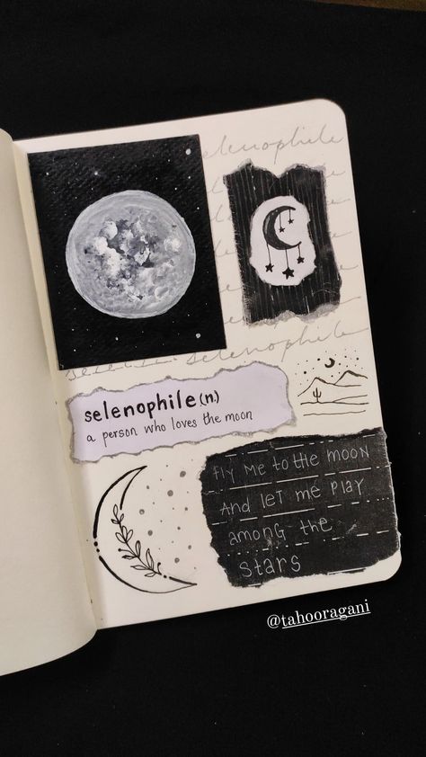 Selenophile Journal Ideas, Sketches In Journals, The Moon Aesthetic Drawing, Aesthetic Love Journal Ideas, Selenophile Drawing, Selenophile Journal, Aesthetic Art Journal Ideas Sketch, Visual Journal Ideas Drawing, Moon Aesthetic Journal