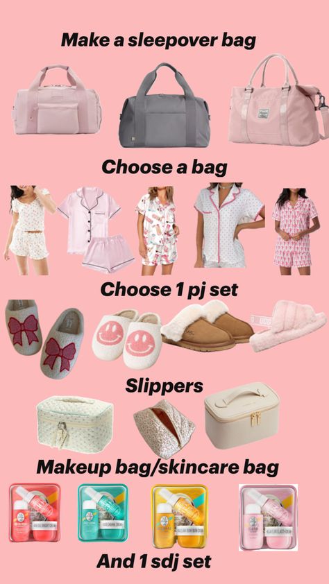 Preppy Sleepover Packing List, Trip Essentials Packing Lists, Making A Gift Basket, Preppy Essentials, Everyday Bag Essentials, Packing Bags Travel, Sleepover Bag, Preppy Inspiration, Skin Care Routine Order