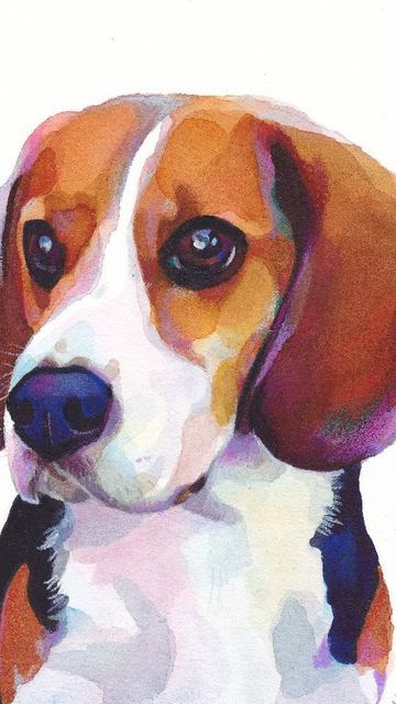 Beagle Watercolor Painting, How To Draw A Beagle, Beagle Tattoo Ideas, Watercolor Beagle, Beagle Painting, Chloe Art, Beagle Funny, Beagle Art, Dog Breeds Pictures