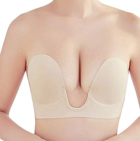 Plunge Bra for Women Silicone Invisible Strapless Bra U Deep Plunge Bra Sticky Push Up Bra at Amazon Women’s Clothing store: Strapless Push Up Bra, Strapless Bras, Bra For Women, Sticky Bra, Deep Plunge, Plunge Bra, Strapless Bra, Event Dresses, Amazon Women