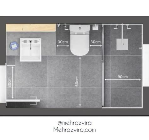 تصميم دورة مياه, Bathroom Measurements, Bathroom Layout Plans, Toilet And Bathroom Design, Simple Bathroom Designs, Wc Design, Interior Design Layout, Bathroom Plan, Bathroom Dimensions