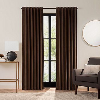 Fieldcrest Luxury Plush Washed Cotton Velvet Energy Saving 100% Blackout Back-Tab Single Curtain Panel - JCPenney Absolute Zero, Thermal Fabric, Tab Curtains, Curtain Window, Design Number, Lined Curtains, Rod Pocket Curtain Panels, Velvet Curtains, Rod Pocket Curtains