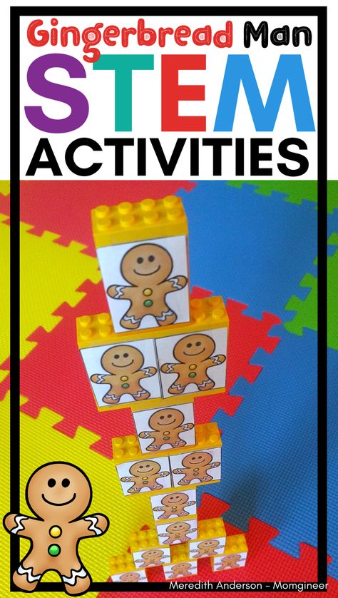 Gingerbread Man Stem Kindergarten, Elf Toddler Activities, 5 Little Gingerbread Men, Gingerbread Man Stem Activities, Gingerbread Stem Kindergarten, Gingerbread Process Art Preschool, Gingerbread Man Hunt Preschool, Gingerbread Theme Toddlers, Preschool Gingerbread Man Activities