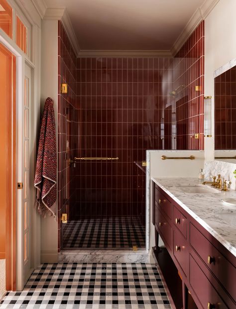 Red Tiles, Bathroom Red, Home Comfort, Shower Remodel, Dream House Interior, Dream House Decor, House Inspo, Dream Home Design, Bathroom Inspiration