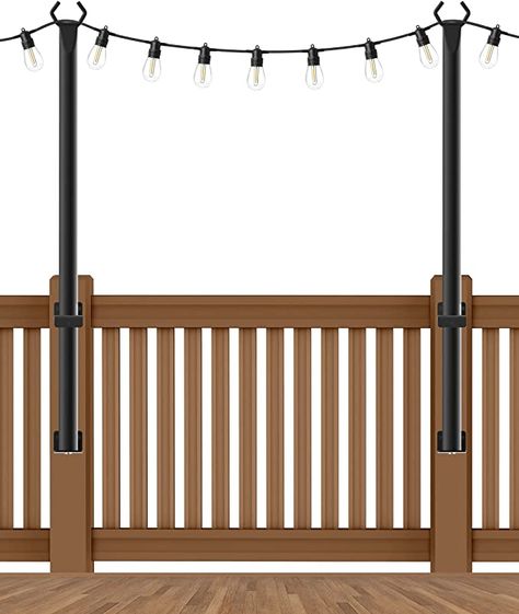 Amazon.com: Beizelte 2 Pack 4 Ft Hangingfor String Light Poles with Fixing Clips and Suspended Base,Freestanding Outdoor Light Poles for Deck Bistro : Tools & Home Improvement Outdoor Light Poles, String Light Poles, Patio Railing, Pole Stand, Light Pole, Cat Bed Furniture, Cafe Lights, Backyard Deck, Deck Lighting