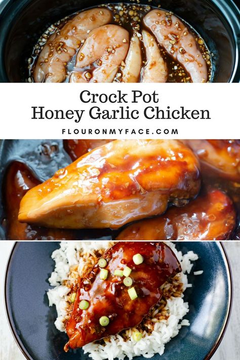 Crock Pot Honey Garlic Chicken recipe Quick Slow Cooker Meals, Garlic Chicken Slow Cooker, Slow Cooker Honey Garlic Chicken, Delicious Slow Cooker Recipes, Garlic Chicken Recipes, Diner Recept, Pot Roast Slow Cooker, Slow Cooker Dinner, Cooked Chicken