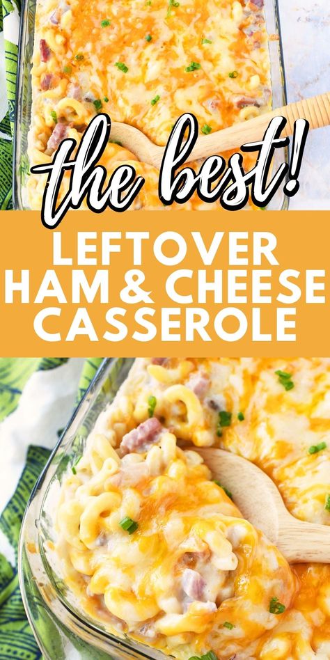 Leftover Ham & Cheese Casserole Leftover Ham And Noodle Casserole, Creamy Ham Casserole Recipes, Recipes With Spiral Ham Leftovers, Ham Cream Of Mushroom Casserole Recipes, What To Make With Leftover Spiral Ham, Recipes For Leftover Spiral Ham, Spiral Ham Leftover Ideas, Spiral Ham Leftovers, Ham And Rice Casserole Recipes