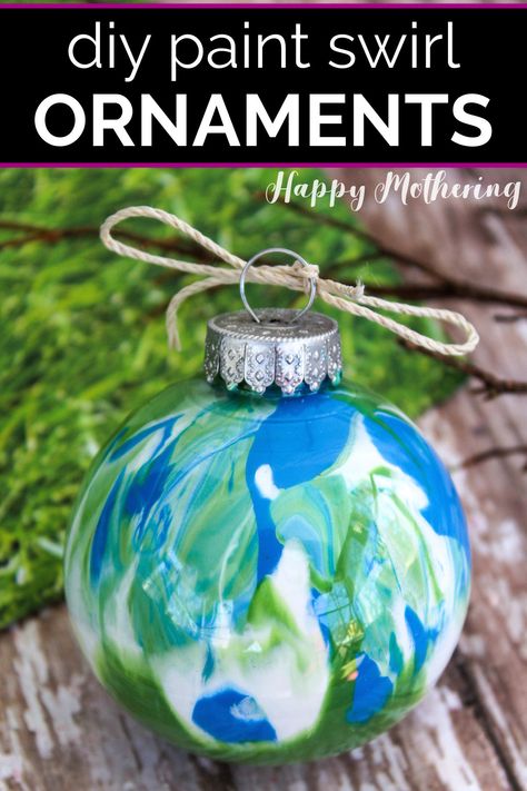 Marbled Ornaments, Polish Ornaments, Dc Christmas, Marble Ornaments, Globe Crafts, Nail Polish Crafts, Homemade Stuff, Earth Day Crafts, Diy Marble