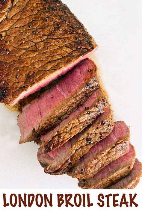 This easy London Broil recipe highlights the bold, beefy flavor of top round steak and requires very little work. Essen, Carne Asada Recipe, Flank Steak Tacos, London Broil Recipes, Carne Asada Recipes, Marinated Flank Steak, Flank Steak Recipes, Homemade Flour Tortillas, Think Food