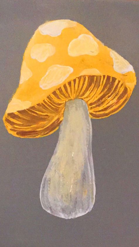 Painting Ideas On Canvas Aesthetic Mushrooms, Pretty Mushrooms Drawing, Mushroom Art Inspiration, Brown Mushroom Painting, Mushroom Pastel Drawing, Muchrum Art, Easy Paintings Mushrooms, Art Mushroom Drawing, Easy Painting Ideas Mushrooms