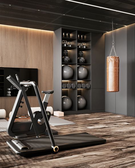 Small Space Home Gym, Modern Home Gym, Home Gym Basement, Dream Home Gym, Gym Design Interior, Small Home Gym, Workout Room Home, Home Gym Garage, Basement Gym