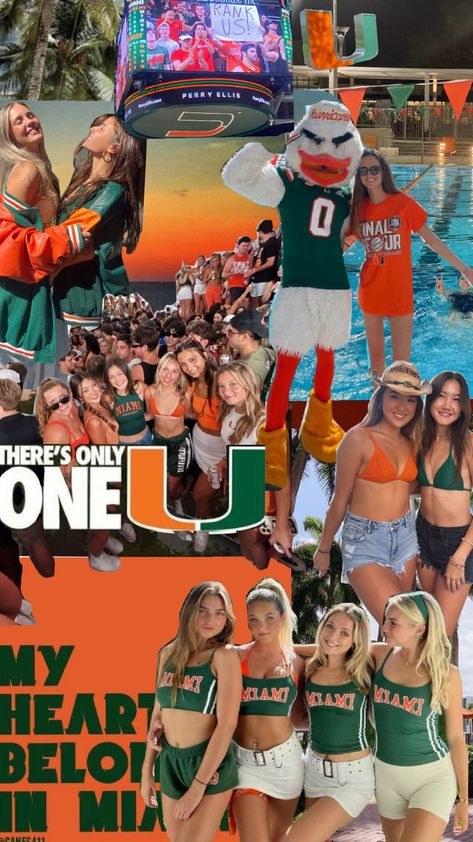 U Miami 🧡💚 #umiami #universityofmiami #theu #miami #um #college U Miami, U Of Miami, Miami College, University Students Life, Life After High School, College Vision Board, College Aesthetic, College Board, Dream College