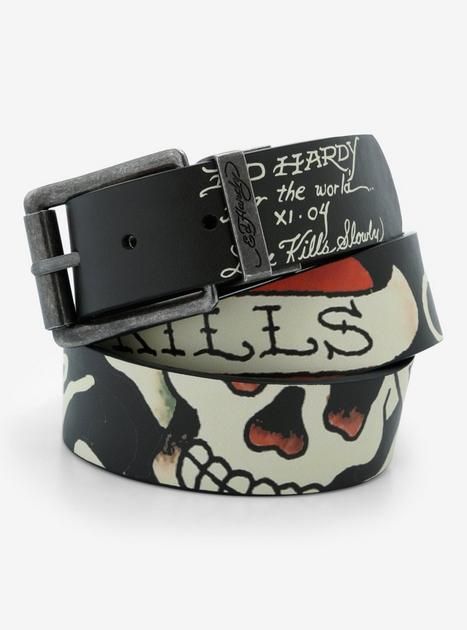 Ed Hardy Tattoo Skull Belt | Hot Topic