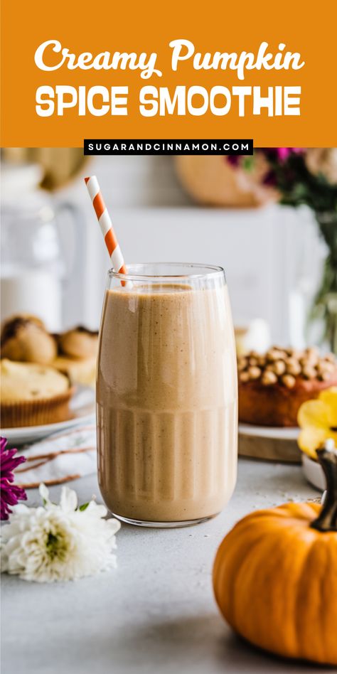 Savor the season with a creamy pumpkin spice smoothie that's bursting with flavor! 🍂🥤 This easy recipe combines pumpkin puree, yogurt, and your favorite spices for a deliciously healthy drink. Make sure to save this pin for a delightful fall treat! Decaf Pumpkin Spice Latte, Oatmilk Smoothies, Warm Smoothies, Pumpkin Smoothie Healthy, Pumpkin Smoothie Recipe, Ninja Smoothies, Healthy Pumpkin Spice Latte, Fall Smoothies, Cranberry Smoothie