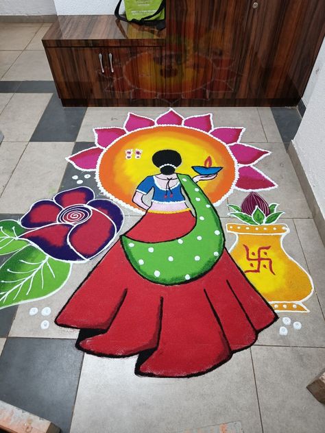 Home Rangoli Design, Diwali Ragoli Color Design 2023, 2 Colour Rangoli Designs, Rangoli Designs Bhai Dooj, Rangoli Designs Easy And Beautiful, Best Rangoli Designs For Diwali Creative, Medium Rangoli Designs, Rangoli New Designs Creative, Rangoli Idea For Diwali