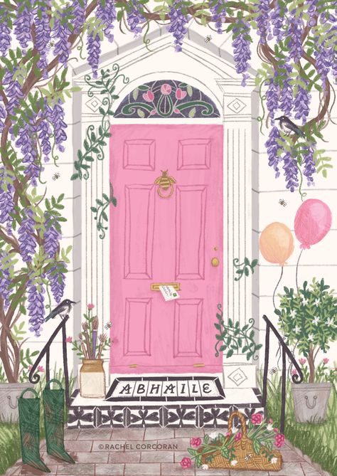 Illustration Art Iphone Wallpaper, Easy Vintage Paintings, Call Illustration, Pink Door, Platypus, Salou, Arte Sketchbook, الرسومات اللطيفة, 그림 그리기