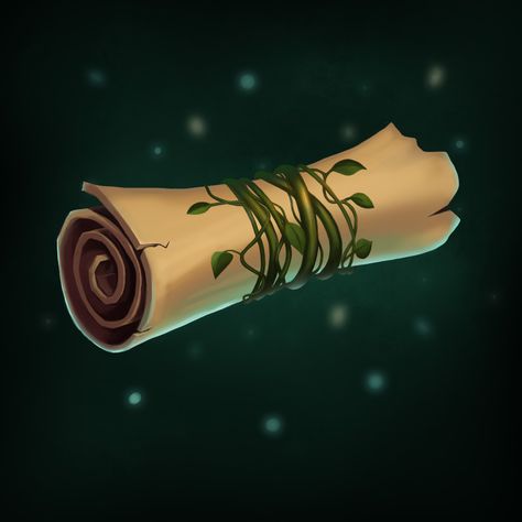 Fantasy themed scroll prop design Fantasy Scroll Art, Fantasy Props Concept Art, Witchtober 2024, Fantasy Scroll, Scroll Artwork, Bg3 Characters, Magic Scroll, Fantasy Items, Props Concept