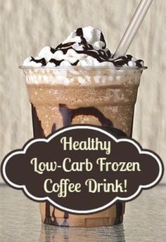 Drink Nonalcoholic, Frozen Coffee Drinks, Frappe Recipe, Low Carb Drinks, Postre Keto, Frozen Coffee, Coffee Ice, Low Carb Diets, Low Carb Dessert