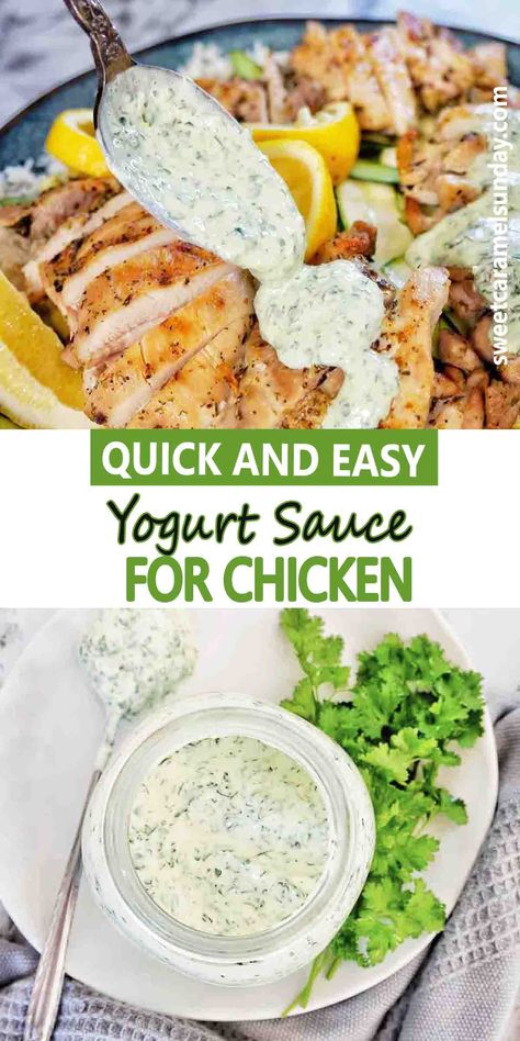 Yogurt Sauce For Chicken, Healthy Sauce For Chicken, Greek Yogurt Dipping Sauce, Healthy Sauce, Yogurt Dipping Sauce, Salad Appetizer Cups, Greek Yogurt Sauce, Dipping Sauces For Chicken, Greek Yogurt Chicken