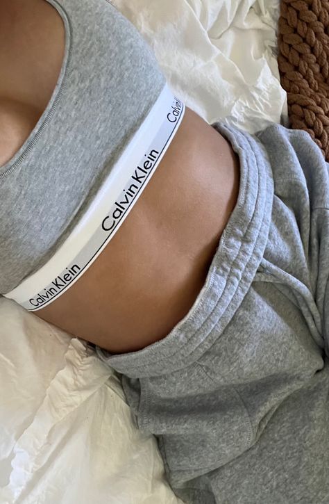 Calvin Klein Sports Bra, Calvin Klein Bralette, Grey Sweatpants, Cotton Logo, Bralette, Calvin Klein, Sweatpants, Elastic, Bra