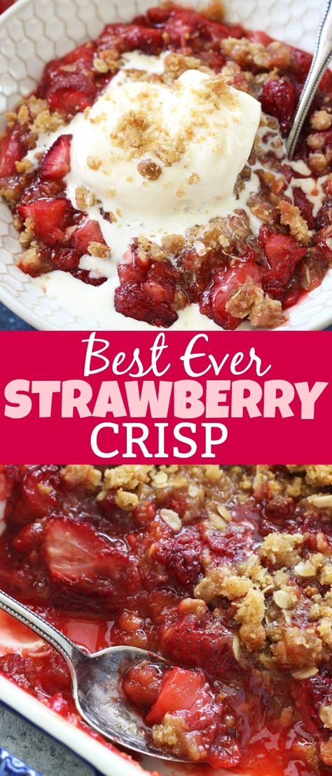 Strawberry Crisp Recipe, Best Summer Desserts, Strawberry Crisp, Authentic Mexican Recipes, Strawberry Dessert Recipes, Summer Dessert Recipes, Crisp Recipe, Easy Strawberry, Strawberry Desserts