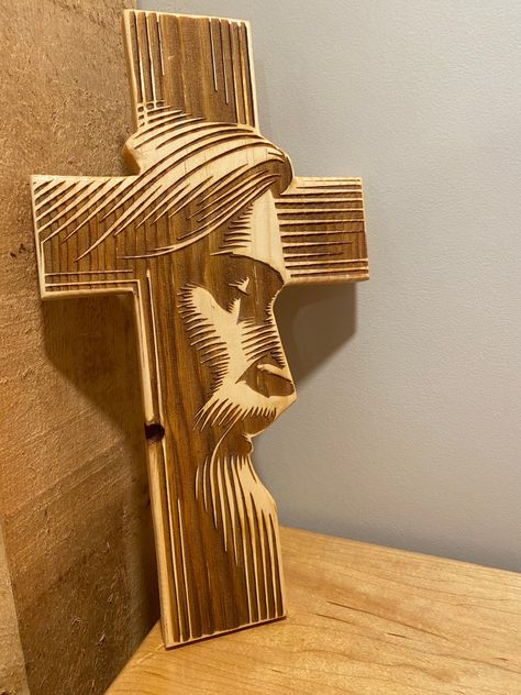 Wooden Crosses Handmade, Wooden Crosses Diy, Wood Crosses Diy, Wooden Cross Crafts, Rustic Wood Cross, Contemporary Cross, Christ Cross, Cross Decor, Wood Burn Designs