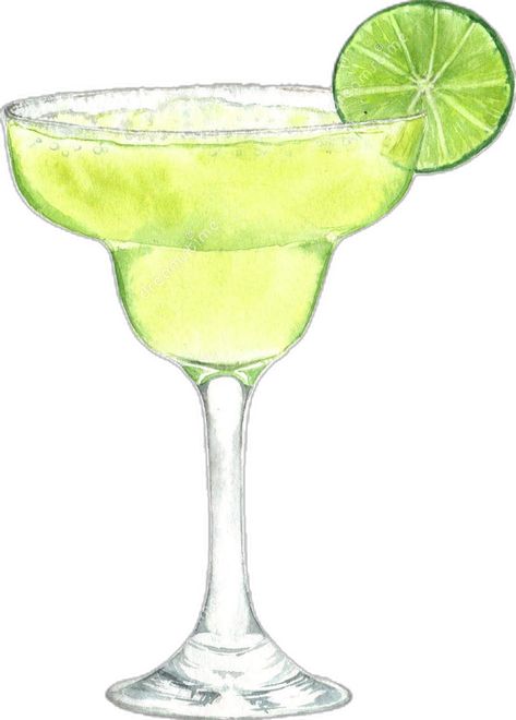 Cocktail Watercolor, Watercolor Cocktails, Cocktails Drawing, Fresh Margarita, Cocktail Margarita, Bar Artwork, National Margarita Day, Summer Drawings, Urban Painting