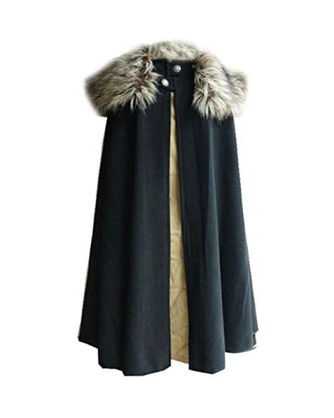 0.7" high 14" wide The perfect Game of Thrones costume for fans of Jon Snow, Sansa Stark, Arya Stark, Ned Stark, Lyanna Mormont - and anyone else who lives and dies for the North. Perfect game of thrones costumes for groups (The Nights Watch) and the whole Stark-loving family. Cosplay Cape, Mantel Cape, Winter Cloak, Medieval Cloak, Viking Cosplay, Pirate Cosplay, Gothic Jackets, Medieval Costume, Hooded Cloak