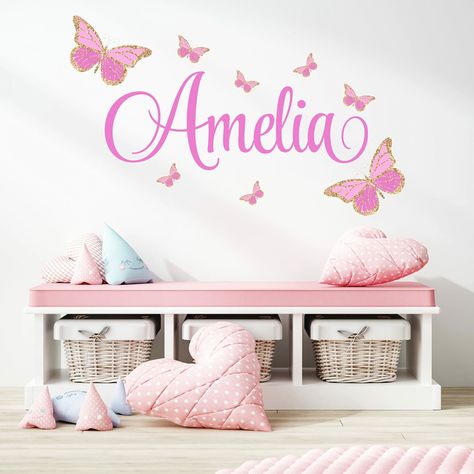 Rare & Exquisite girl names you'll fall in love with - Ur Baby Blog Butterfly Nursery Themes, Cricut Wall Decals, Spare Room Design, Baby Nursery Wall Decals, Butterfly Nursery Decor, Girl Wall Decor, Name Wall Stickers, Butterfly Nursery