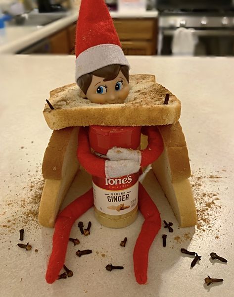 Elf Gingerbread House Ideas, Elf And Gingerbread House Shelf Ideas, Elf On The Shelf Gingerbread House Ideas, Elf On The Shelf Bakery, Elf With Gingerbread House, Elf On The Shelf Gingerbread House, Elf On Shelf Gingerbread House, Elf Movie Gingerbread House, Elf Gingerbread House