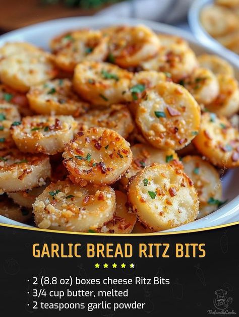 Easy and tasty recipes | Garlic Bread Ritz Bits | Facebook Crispy Garlic Bread Ritz Bits Delight, Crispy Garlic Bread Ritz Bits, Garlic Bread Ritz Bits 12 Tomatoes, Ritz Bits Recipes, Salty Snacks To Make, Garlic Bread Ritz Bits, Savory Snacks Easy Quick, Recipes Garlic Bread, Ritz Bits