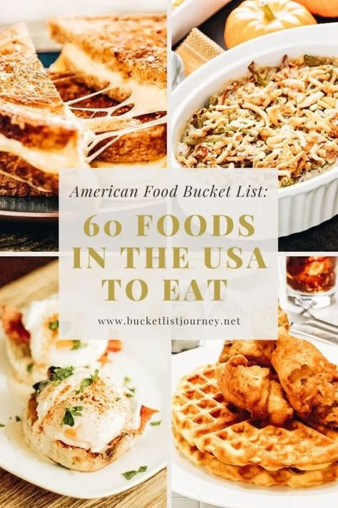 American Food Bucket List: 60 Foods in the USA to Eat American Starters Food, Southern American Food Recipes, American Restaurant Food, American Healthy Food, Classic American Dishes, American Food Dinner, American Cuisine Food, American Diner Food Recipes, All American Meals