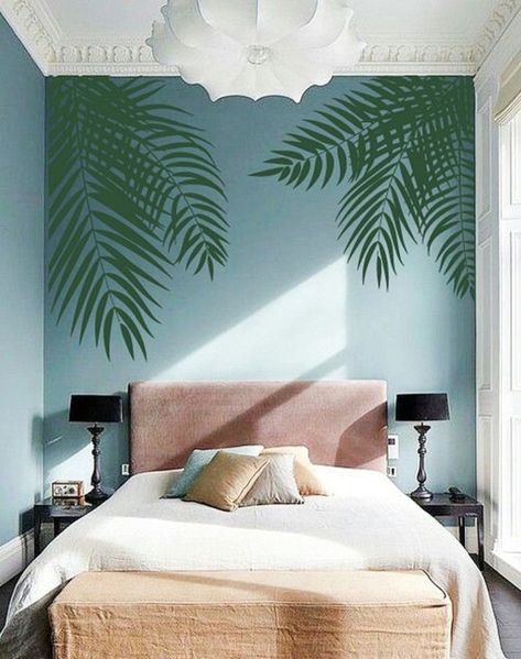 Lush Tropical Bedroom Ideas | Shop the Look - Coastal Decor Ideas Interior Design DIY Shopping Wall Decal Ideas, Bathroom Tropical, Tropical House Decor, Home Ideas Kitchen, Tropical Bedroom Decor, Tropical Interiors, Home Drawing, Terrasse Design, Drawing Home