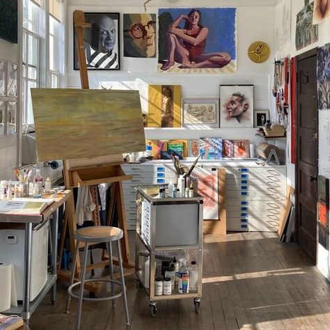 Bio — Kenneth Carbone Studios Organisation, Interior Design Ceiling, Brooklyn Interior, Art Studio Ideas, Artist Home Studio, Dream Art Room, Ceiling Room, Art Studio Storage, Artist Workspace