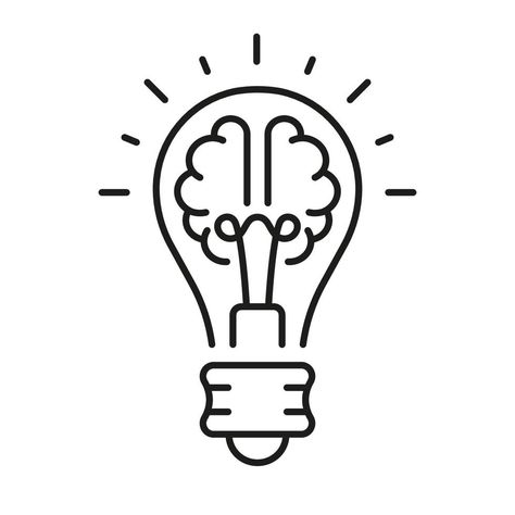 Light Bulb Inspiration, Knowledge, Smart Solution Linear Symbol. Innovation Outline Sign. Human Brain and Lightbulb Creative Idea Concept Line Icon. Editable Stroke. Isolated Vector Illustration. Smart Illustration, Knowledge Illustration, Knowledge Symbol, Lightbulb Line Art, Brain Symbol, Lightbulb Illustration, Innovation Symbol, Bright Ideas Lightbulb Cartoon, Brain Lightbulb