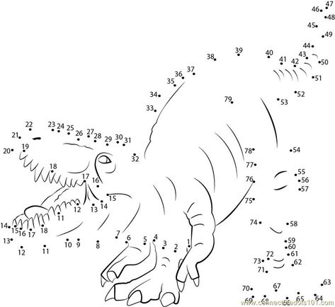 Dinosaur Dot To Dot, Dinosaur Information, Dinosaur Worksheets, Kids Learning Numbers, Thema Dino, Dot To Dot Printables, Tracing Activity, Dinosaur Photo, Dots Free