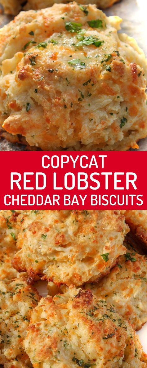 Dinner Roll Recipes, Quick Biscuit Recipe, Copycat Red Lobster, Quick Biscuits, Easy Biscuits, Red Lobster Cheddar Bay Biscuits, Dinner Roll, Cheddar Bay Biscuits, Biscuit Bread