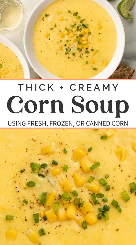 Cream Soup, Smooth Soup Recipes, Creamy Corn Soup, Cream Of Corn Soup, Summer Soup Recipes, Corn Soup Recipes, Bacon Chowder, Creamy Soup Recipes, Cream Soup Recipes