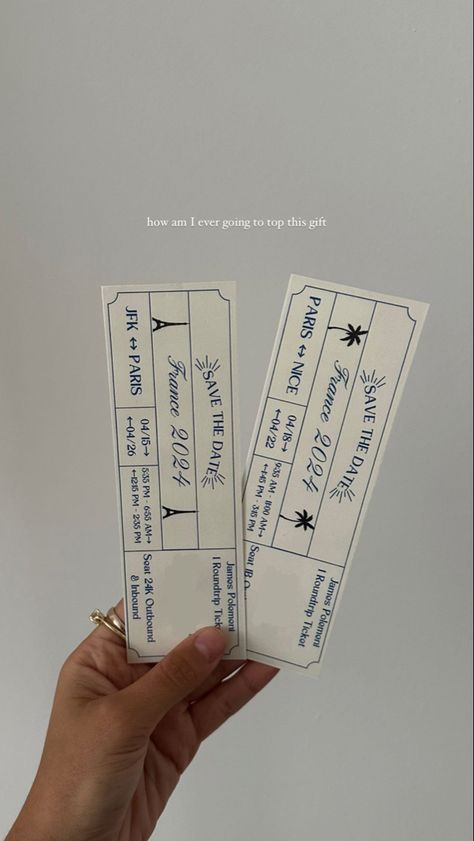 Paris Tickets Aesthetic, Present Tickets As Gift, Travel Gift Card Diy, Travel Ticket Aesthetic, Travel Gift For Boyfriend, Handmade Ticket Ideas, Gift Tickets Ideas, Experience Gifts For Boyfriend, Diy Tickets For Boyfriend