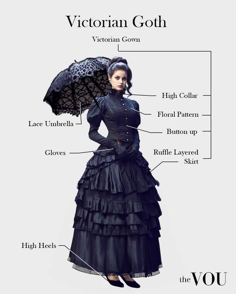 Victorian Goth Dress Aesthetic, Victorian Gothic Fashion Dresses, Victorian Goth Outfit Ideas, Dresses Gothic Victorian, Goth Vintage Dress, Gothic Outfits Victorian, Goth Dress Victorian, Black Dress With Corset Outfit, Gothic Victorian Clothing Men