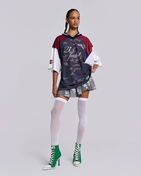 Jaded London Photoshoot, Jaded London Shorts, Jaded London Outfit, Recycling Campaign, Sports Jersey Outfit, Football Photoshoot, Jaded Ldn, London Photoshoot, Tiktok Outfits