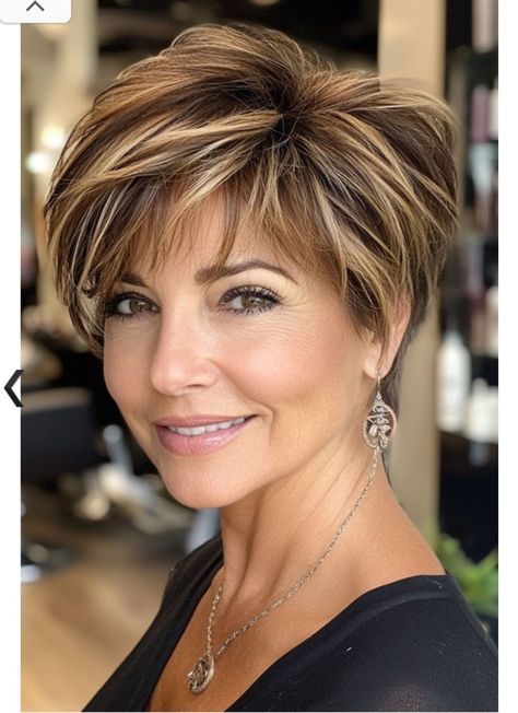 Short Hair And Color Ideas, "bixie" Haircut Oval Face, Highlights For Pixie Haircut, Haircuts For Older Women With Fine Hair, Short Bob Pixie Haircut, Short Hair Styles With Highlights, Short Pixie Haircuts For Women Over 50, Hair Colors For Women Over 50, Pixie Bobs For Fine Hair