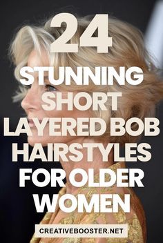 Click for More ➡️ | Save for Later ❤️

Seeking fresh hair inspiration? Explore 24 stunning short layered bob hairstyles for older women that add volume, enhance natural beauty, and embrace the latest trends. From textured pixie bobs to sleek inverted styles, these cuts suit all hair types and colors. Discover the perfect look to complement your lifestyle and make this your most fabulous year!

#ShortBob #LayeredBob #OlderWomenHairstyles #HairTrends2024 #ChicHairstyles #BobHaircut #ShortHairTransformatio Short Layered Haircuts For Thinning Hair, Short Pixie Bob Hairstyles Over 50, Short Layered Bobs For Fine Hair Over 50, Stacked Layered Bob Haircut Medium, Bob Haircut Layered Short, Short Hair Cuts For Women With Curly, Silver Grey Bob Hairstyles, Styling A Layered Bob, Short Textured Bob Hairstyles